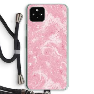 Abstract Painting Pink: Pixel 5a 5G Transparant Hoesje met koord