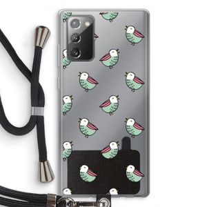 Vogeltjes: Samsung Galaxy Note 20 / Note 20 5G Transparant Hoesje met koord