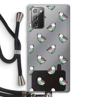 Vogeltjes: Samsung Galaxy Note 20 / Note 20 5G Transparant Hoesje met koord