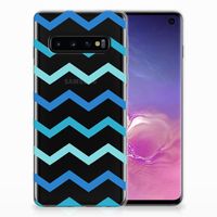 Samsung Galaxy S10 TPU bumper Zigzag Blauw