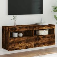 Tv-wandmeubel met LED-verlichting 100x30x40 cm gerookt eiken - thumbnail