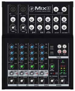 Mackie Mix 8 Console-mengpaneel Aantal kanalen:8