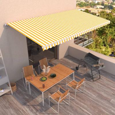 Luifel handmatig uittrekbaar 600x350 cm geel en wit