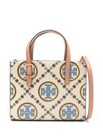 Tory Burch mini sac en cuir à motif T Monogram - Bleu - thumbnail