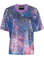 Versace Jeans Couture t-shirt brodé de sequins - Bleu Versace Jeans Couture t-shirt brodé de sequins - Bleu