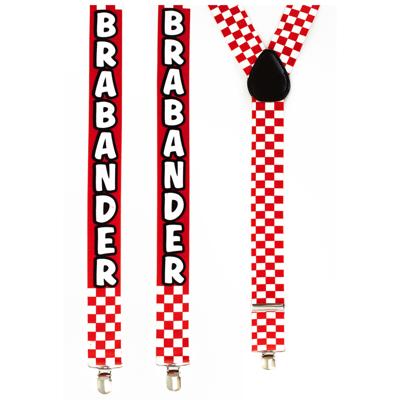 Carnaval verkleed bretels Brabant - Brabander - rood met wit geblokt - volwassenen