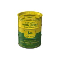 Spaarpot blik John Deere thema - tractor merk - 10 x 13 cm - hersluitbaar - mannen/heren cadeau
