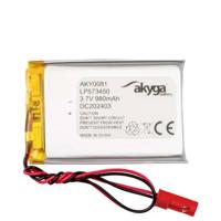 Akyga LP573450 Accupack Batterijgrootte: Speciaal LiPo 3.7 V 980 mAh