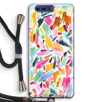 Watercolor Brushstrokes: Honor 9 Transparant Hoesje met koord