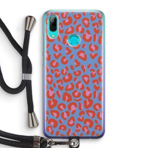Leopard blue: Huawei P Smart (2019) Transparant Hoesje met koord