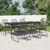 7-delige Tuinset PVC-rattan zwart