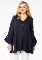 Yoek Blouse A-line roll sleeves | Blauw | Maat 54/56