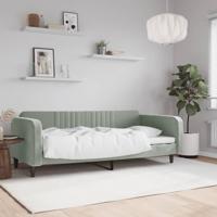 Slaapbank 90x190 cm fluweel lichtgrijs