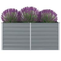 VidaXL Plantenbak verhoogd 160x80x77 cm gegalvaniseerd staal grijs