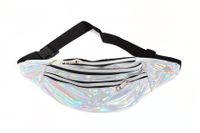 Buideltasje zilver ruit