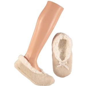 Lage dames sloffen/pantoffels beige maat 40-42