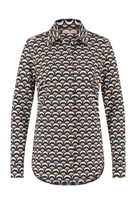 Poppy blind arcade blouse - dark blue/mustard - 07021