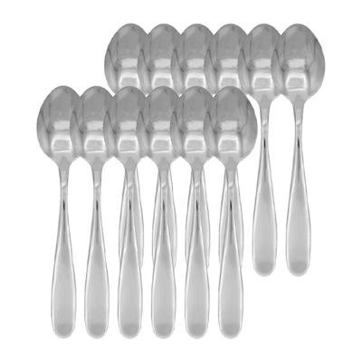 Koffielepels - 12x - Zilver - RVS - dessertlepels/theelepels/ijslepels