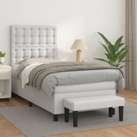 Boxspring met matras kunstleer wit 90x200 cm