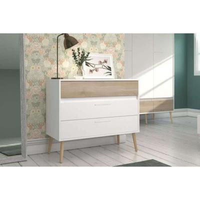 Ladekast - AALBORG - 3 lades - Wit - Scandinavische stijl - 90,8 x 40 x 77,5 - PARISOT