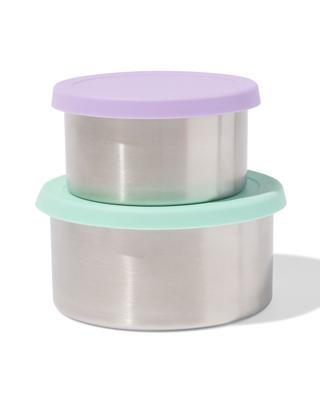 HEMA Snackboxjes Rvs Paars-mint - 2 Stuks