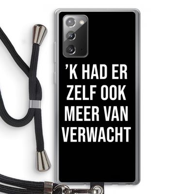 Meer verwacht - Zwart: Samsung Galaxy Note 20 / Note 20 5G Transparant Hoesje met koord