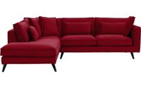 Goossens Bank Suite rood, stof, 2,5-zits, elegant chic met ligelement links Goossens Bank Suite rood, stof, 2,5-zits, elegant chic met ligelement links