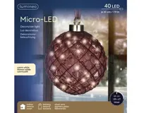 Lumineo microled bal 20cm maroon/warm wit