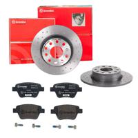 Remmenset, remschijf BREMBO, Remschijftype: Geperforeerd, Inbouwplaats: Achteras: , u.a. für Seat, VW, Skoda, Audi - thumbnail