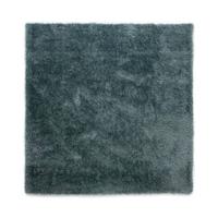 Tapeso Vierkant hoogpolig vloerkleed velvet - Posh blauw - 160x160 cm