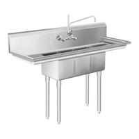 Spoeltafel - 3 spoelbakken - 50 x 150 x 110 cm