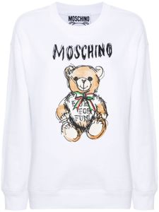 Moschino sweat en coton à logo Teddy Bear - Blanc