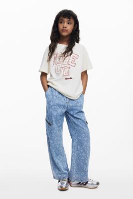 Baggy jeans met print - BLUE - 13/14
