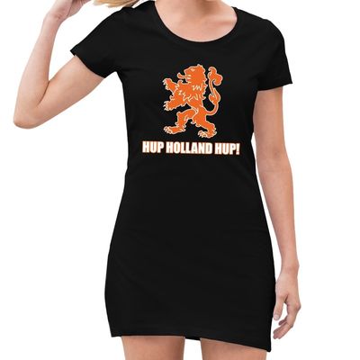 Nederland supporter jurkje Hup Holland Hup zwart voor dames