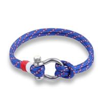 Marine stijl Sport Camping parachute koord Survival armband met roestvrijstaal beugel gesp (blauw)