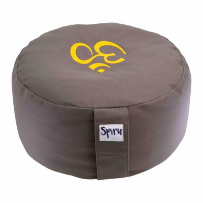 Spiru Meditatiekussen Rond Katoen Grijs - Ohm - 30 x 15 cm