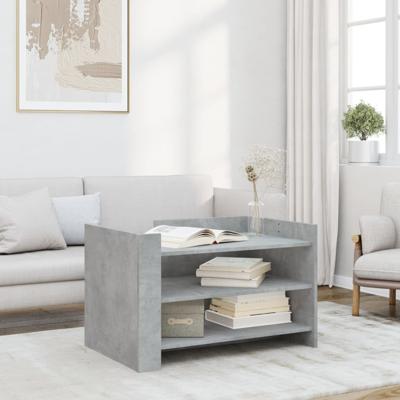 Salontafel 80x50x50 cm bewerkt hout betongrijs