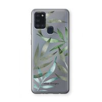 Tropical watercolor leaves: Samsung Galaxy A21s Transparant Hoesje
