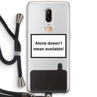 Alone: OnePlus 6 Transparant Hoesje met koord
