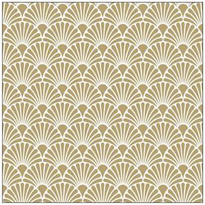 Servetten - 20x st - wit/goud - 33 x 33 cm - papier - art deco print - tafel diner/lunch