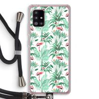 Flamingo bladeren: Samsung Galaxy A51 5G Transparant Hoesje met koord Flamingo bladeren: Samsung Galaxy A51 5G Transparant Hoesje met koord