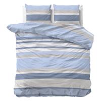 Dekbedovertrek Day - Tweepersoons (200x200 cm) - Blauw Microvezel - Dessin: Strepen - Sleeptime Classy - Dekbed-Discounter.nl