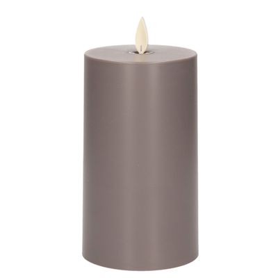 1x Antraciet grijze outdoor LED kaarsen / stompkaarsen met bewegende vlam en timer 16 cm 1x Antraciet grijze outdoor LED kaarsen / stompkaarsen met bewegende vlam en timer 16 cm