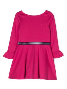 POLO RALPH LAUREN KIDS robe rayée à logo brodé - Rose