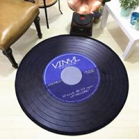 Creatieve retro 3D DVR record tapijt ronde CD vloer mat Home decor woonkamer kid slaapkamer decoratie Tapijt diameter 60cm (blauw)