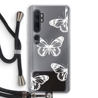 White butterfly: Xiaomi Mi Note 10 Transparant Hoesje met koord