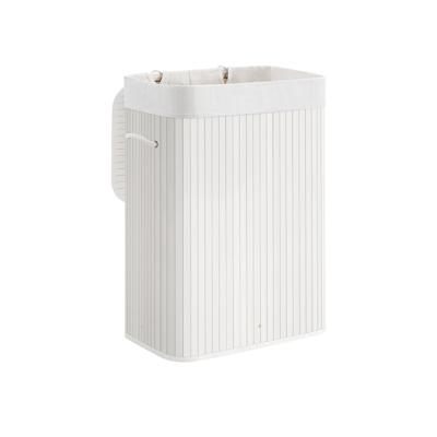 Opvouwbare bamboe wasmand, Wit / 72 L