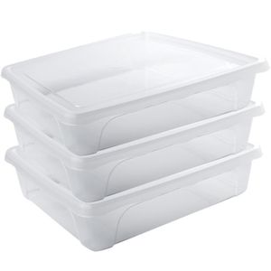 12x Voorraad/vershoudbakjes laag 2 liter transparant 24 x 20 x 6 cm