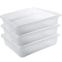 12x Voorraad/vershoudbakjes laag 2 liter transparant 24 x 20 x 6 cm