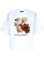 Dolce & Gabbana t-shirt en coton mélangé à fleurs - Blanc - thumbnail